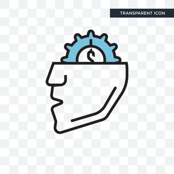 Thinking vector icon isolated on transparent background, Thinkin — Stock Vector