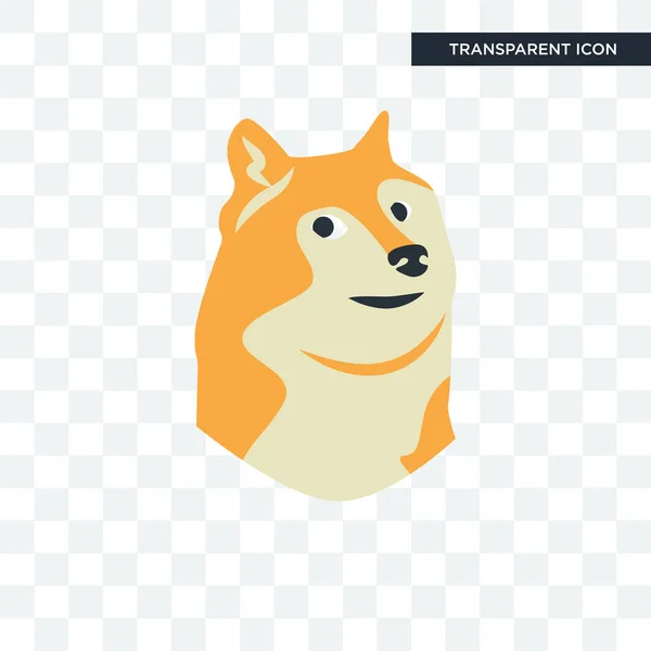 Doge vector icon isolated on transparent background, doge logo d — Stock Vector