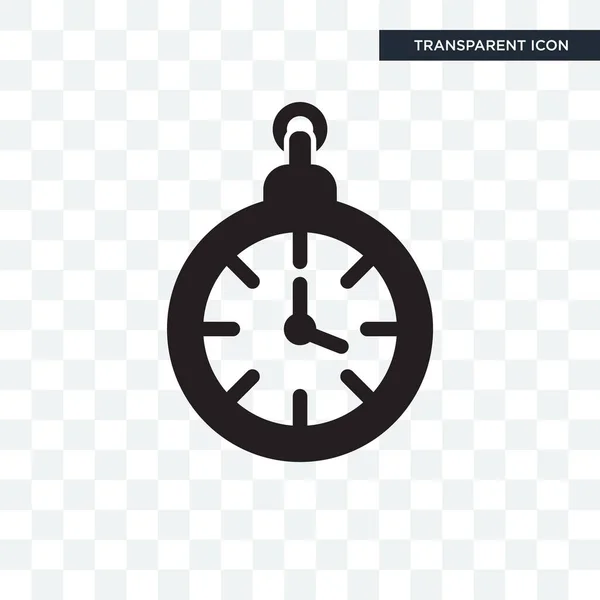 Orologio a ore quattro icona vettoriale isolato su trasparente — Vettoriale Stock