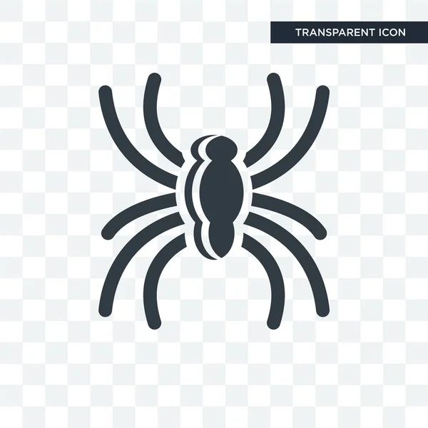 Spider vector icon isolated on transparent background, Spider lo — Stock Vector