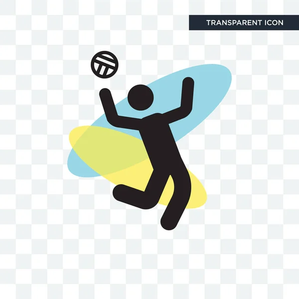 Man spelen volleybal vector pictogram geïsoleerd op transparante backg — Stockvector