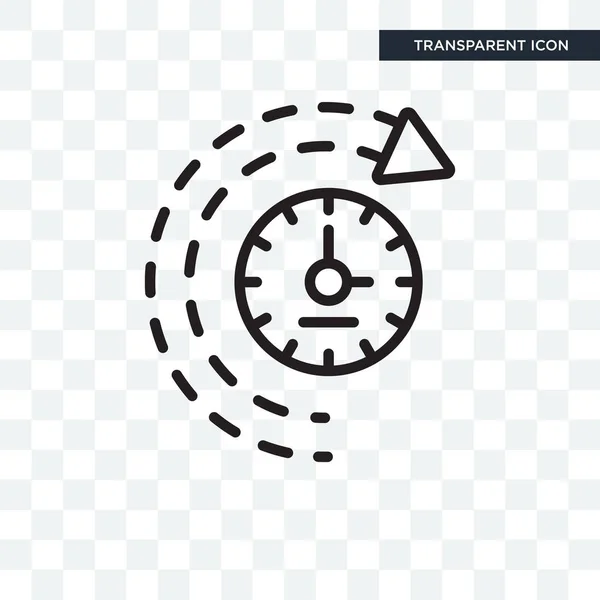 Reloj de pared icono vectorial aislado sobre fondo transparente, pared — Vector de stock