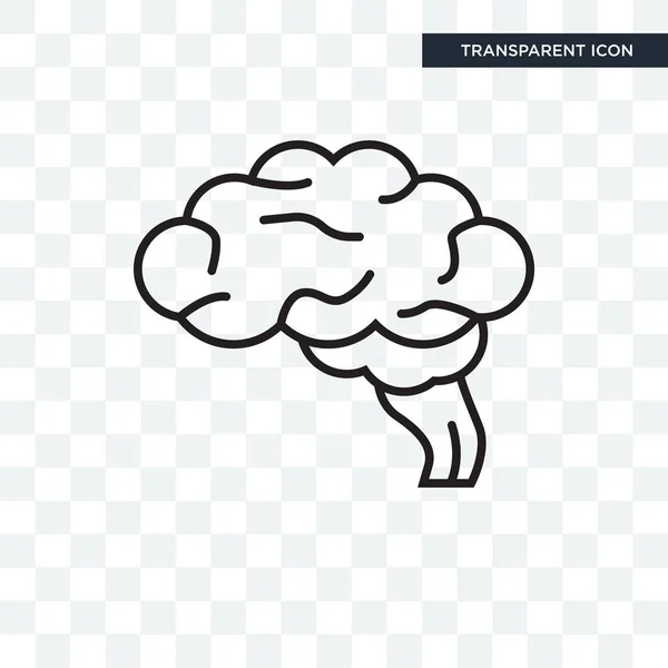 Brain vector icon isolated on transparent background, Brain logo — Stock Vector
