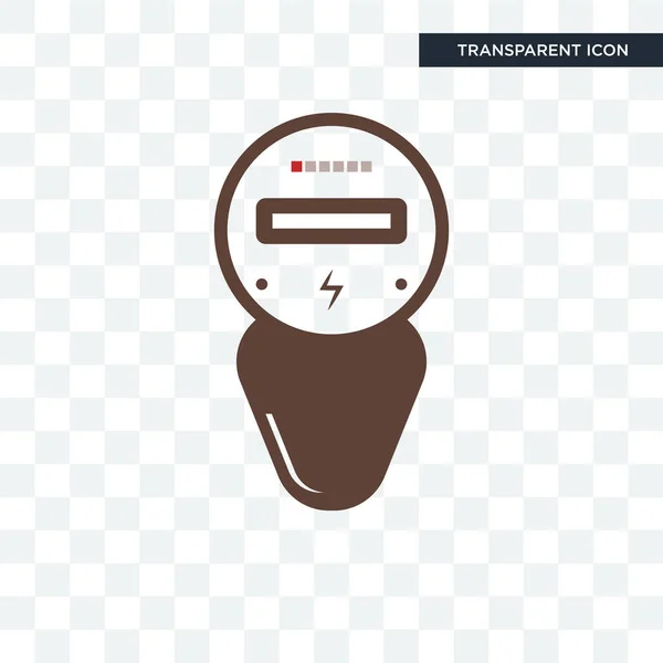 Elektrische meter vector pictogram geïsoleerd op transparante achtergrond, e — Stockvector