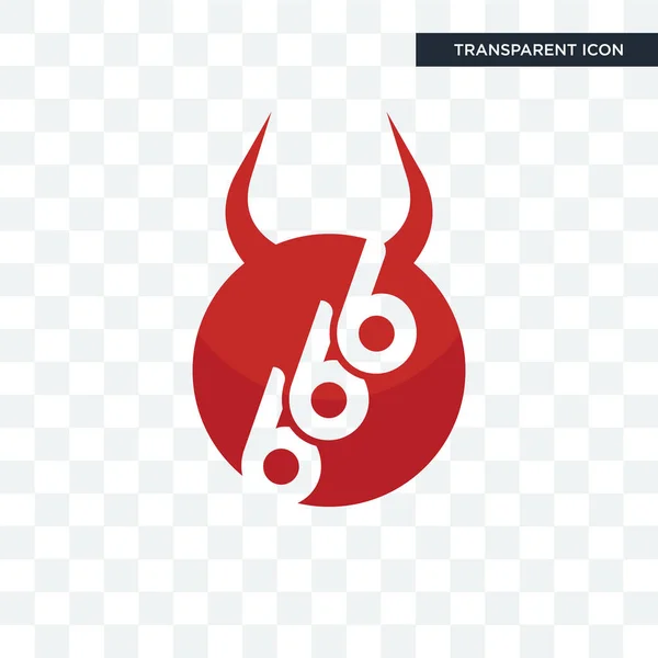 666 vector icono aislado sobre fondo transparente, 666 logo des — Vector de stock