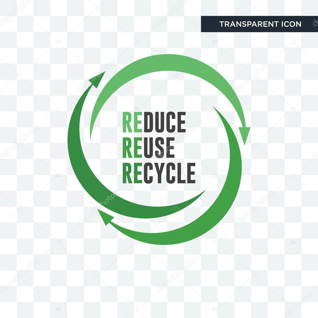 Uce reuse recycle vector icon isolated on transparent background, uce reuse recycle logo concept
