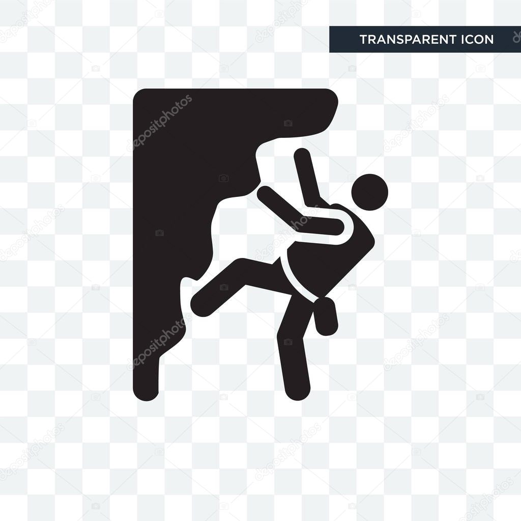 Climbing vector icon isolated on transparent background, Climbin