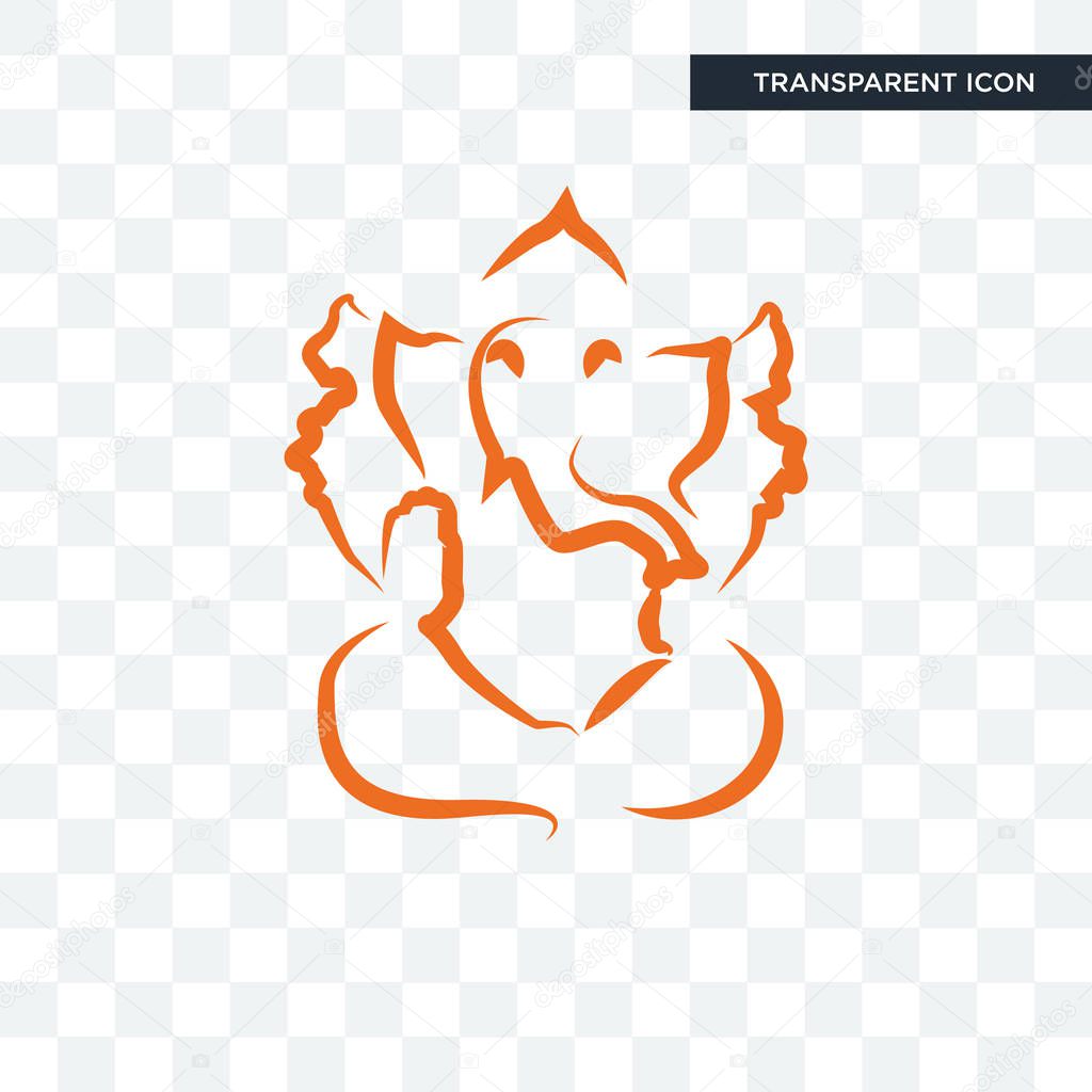 Ganesh ji vector icon isolated on transparent background, ganesh ji logo concept