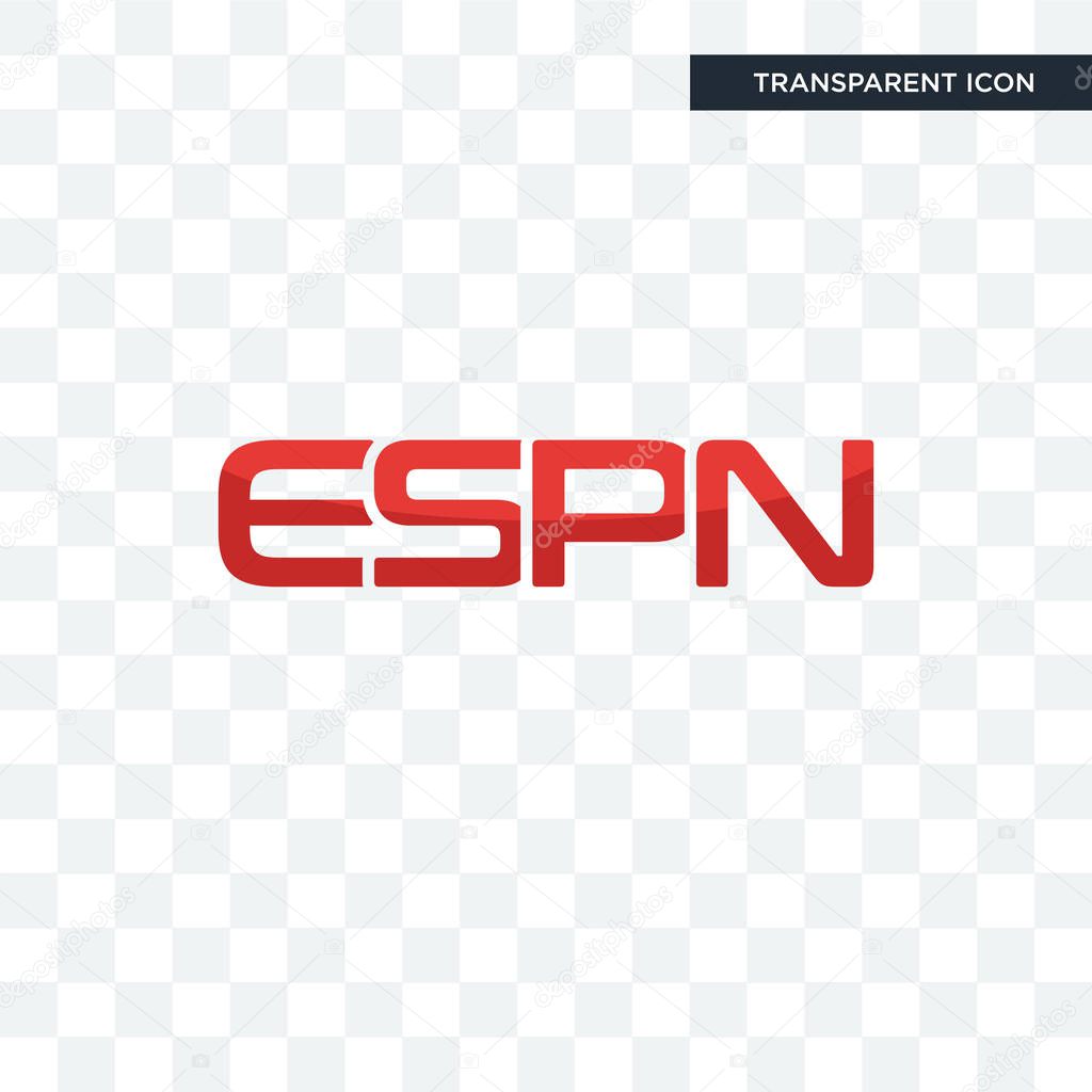 Espn vector icon isolated on transparent background, espn logo concept