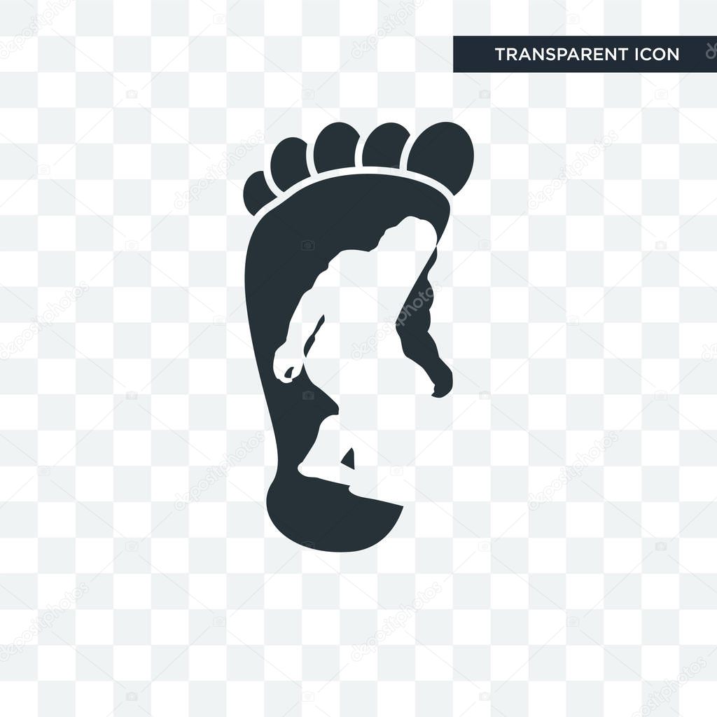 bigfoot vector icon isolated on transparent background, bigfoot 