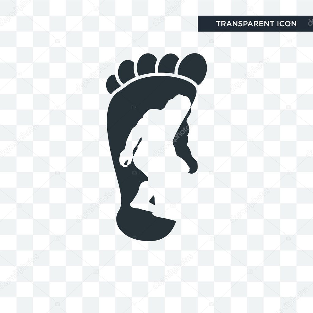 Bigfoot vector icon isolated on transparent background, bigfoot logo concept