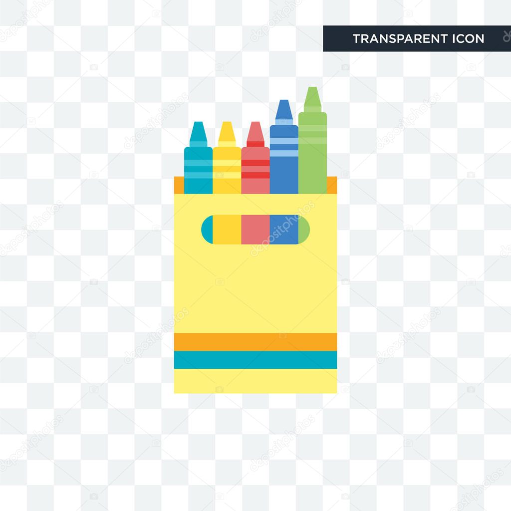Crayon vector icon isolated on transparent background, Crayon logo concept