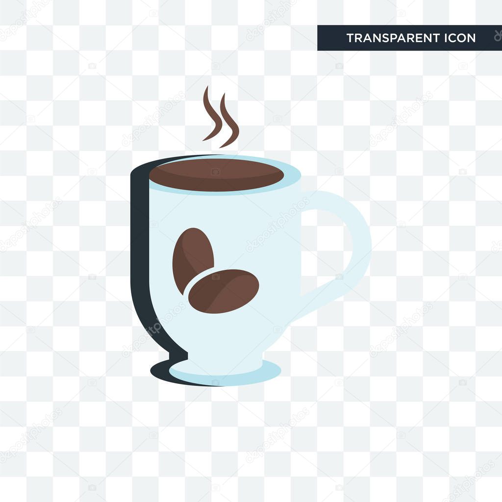 Coffee cup vector icon isolated on transparent background, Coffee cup logo concept