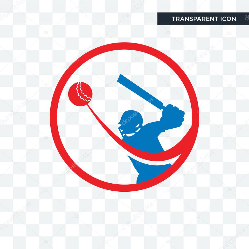 Batsman vector icon isolated on transparent background, batsman logo concept