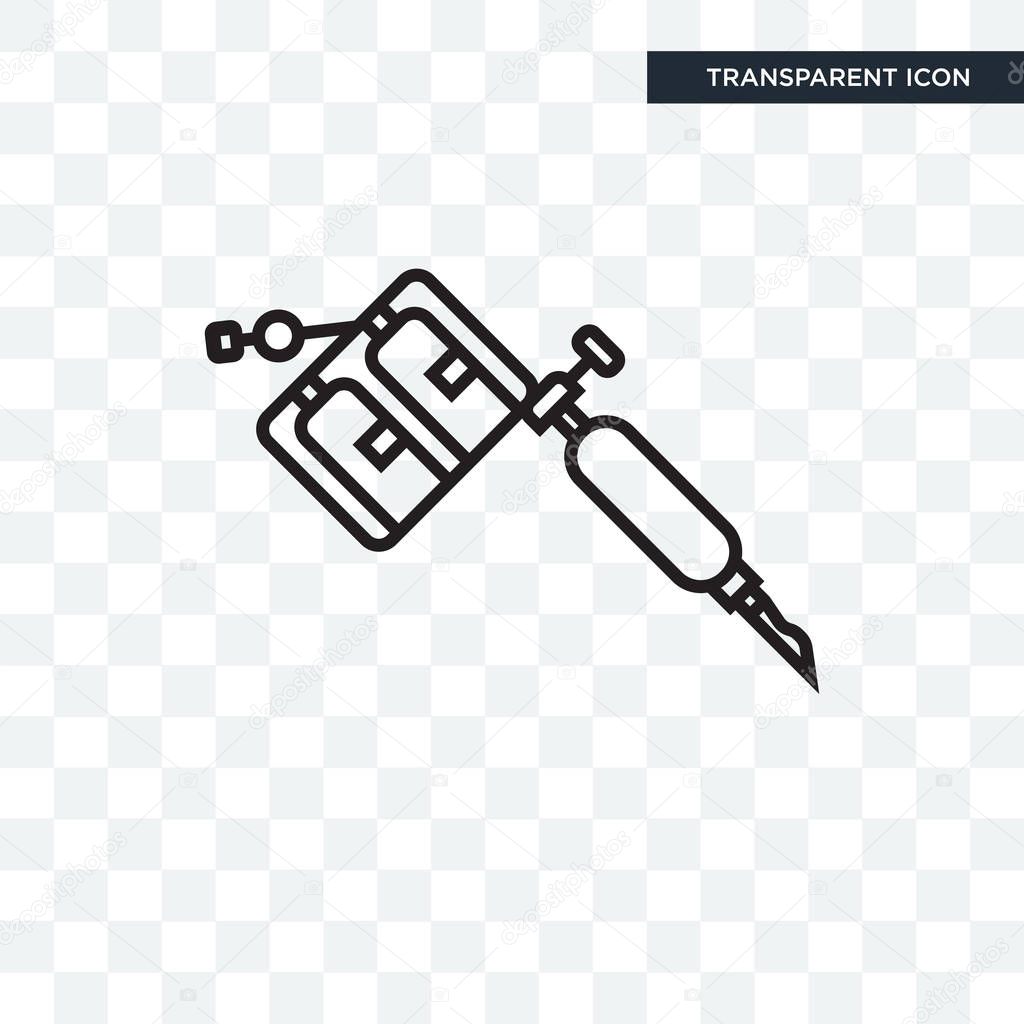 Tattoo Machine vector icon isolated on transparent background, Tattoo Machine logo concept