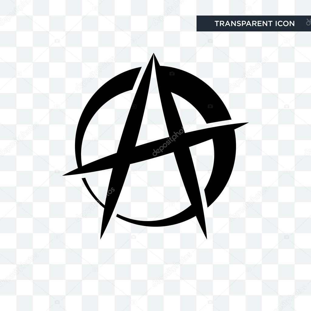 Anarchist vector icon isolated on transparent background, anarchist logo concept