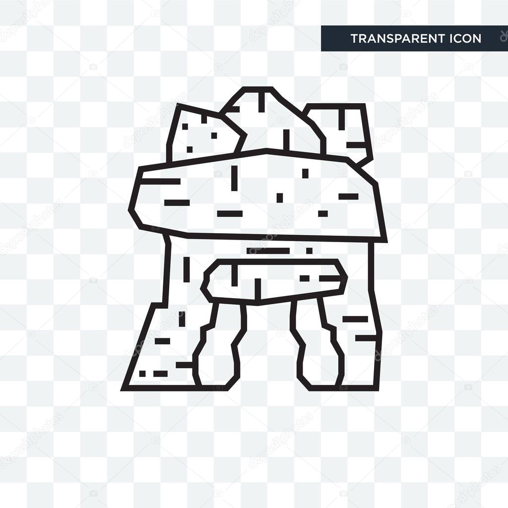 Dolmen vector icon isolated on transparent background, Dolmen logo concept