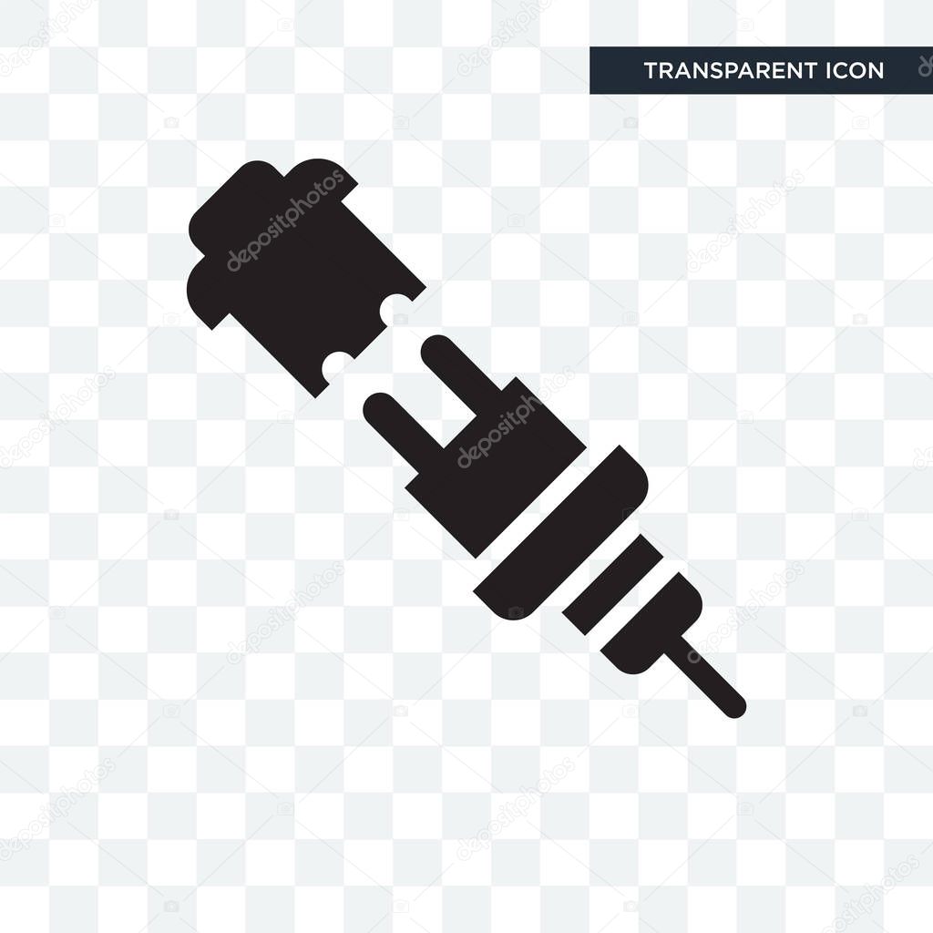 Plug vector icon isolated on transparent background, Plug logo concept