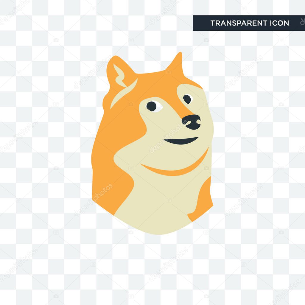 doge vector icon isolated on transparent background, doge logo d