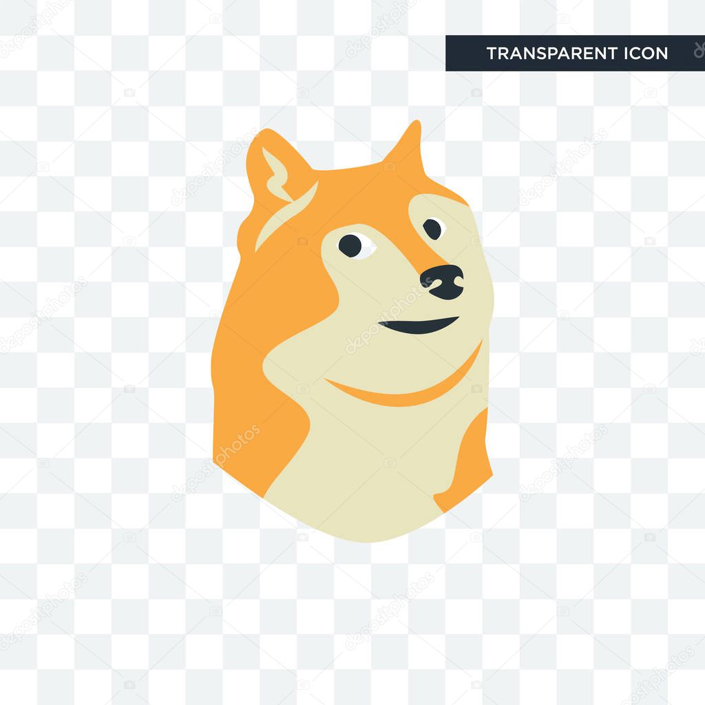 Doge vector icon isolated on transparent background, doge logo concept