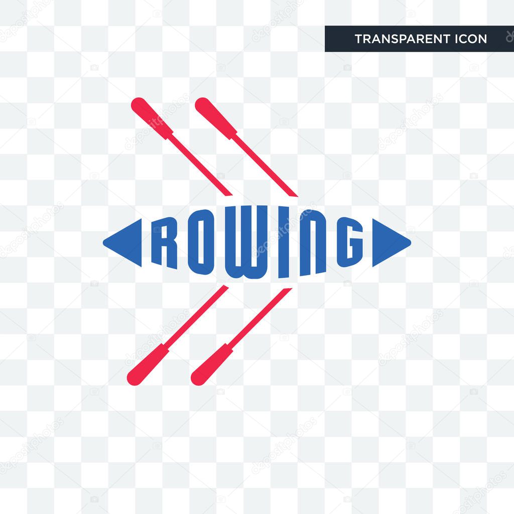 Rowing vector icon isolated on transparent background, rowing logo concept