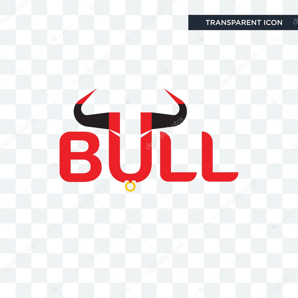 Bull vector icon isolated on transparent background, bull logo concept
