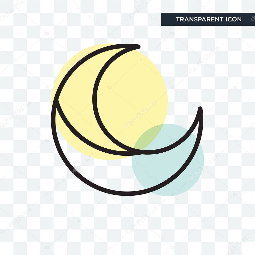 Moon vector icon isolated on transparent background, Moon logo d