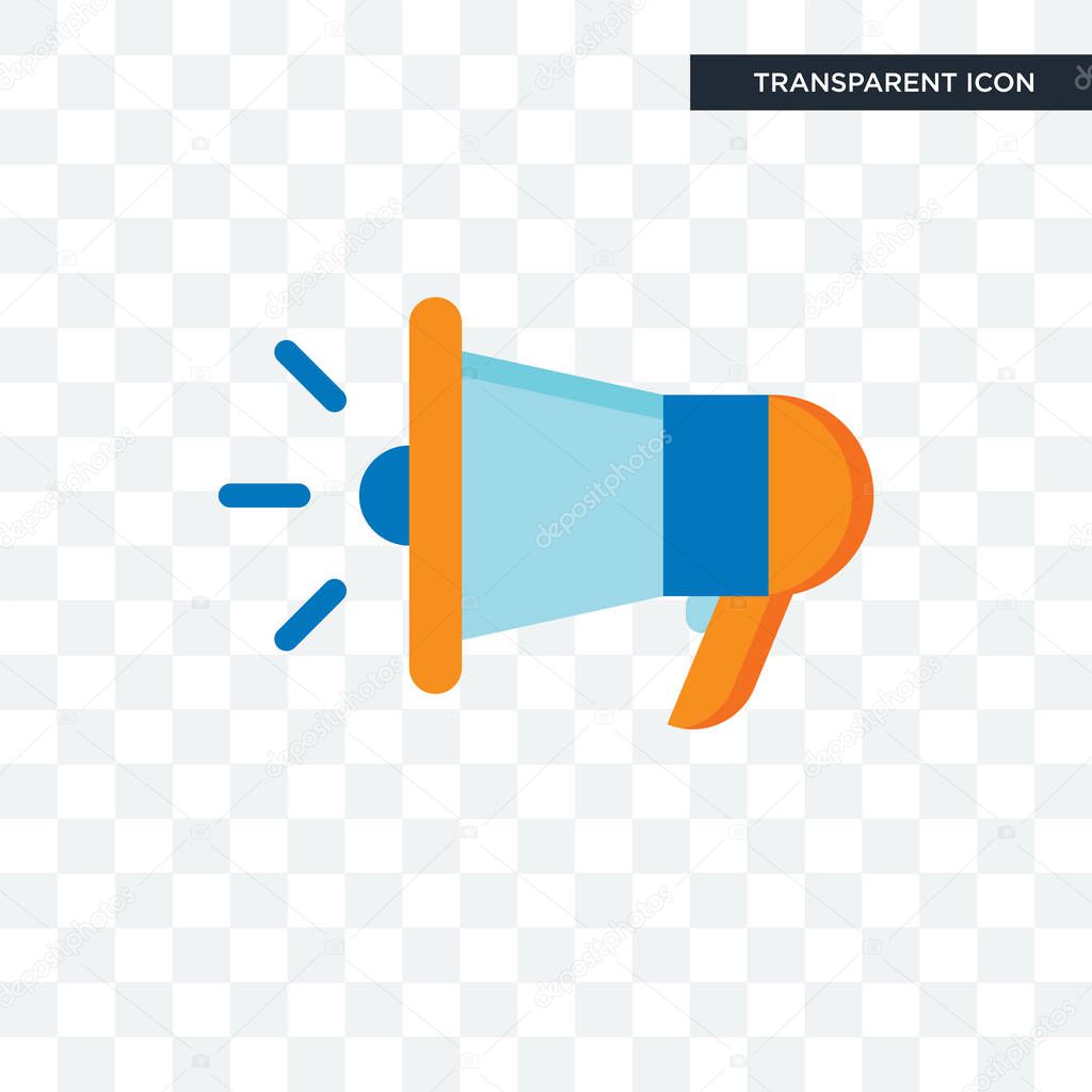 Megaphone vector icon isolated on transparent background, Megaph
