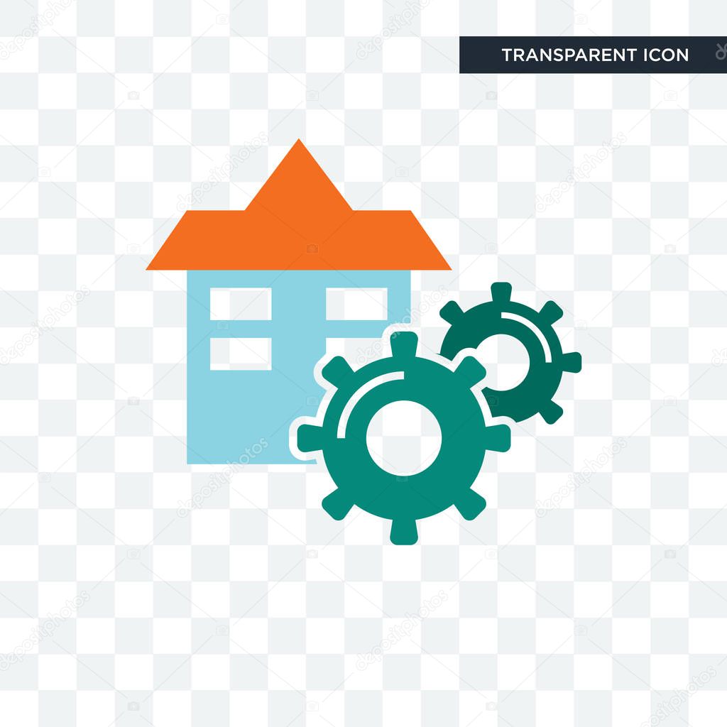 Facility vector icon isolated on transparent background, facility logo concept