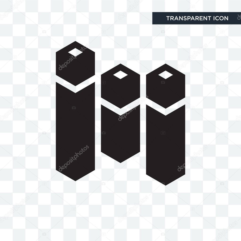 Bar chart vector icon isolated on transparent background, Bar chart logo concept