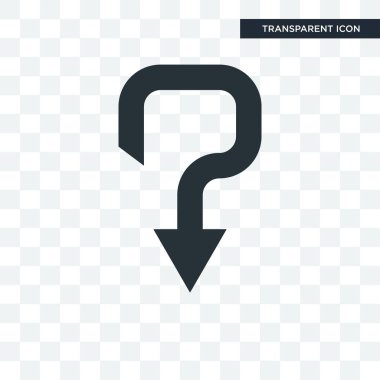 Saydam arka plan üzerinde aşağı izole ok vektör simgesi 