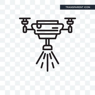 Saydam arka plan üzerinde dron logo tasarımı izole dron vektör simgesi