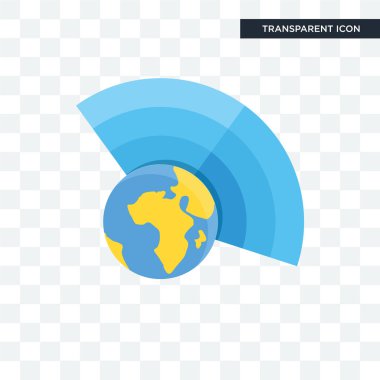 Saydam arka plan üzerinde Atmos izole atmosfer vektör simgesi