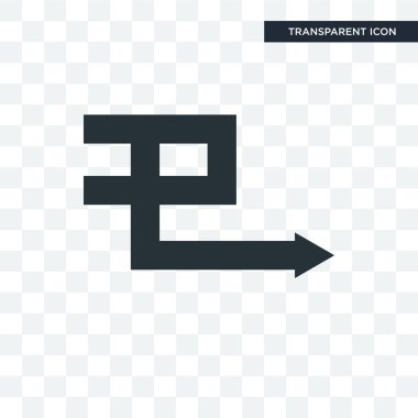 Saydam arka plan üzerinde Righ izole sağ ok vektör simgesi