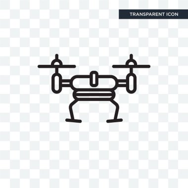 Saydam arka plan üzerinde dron logo tasarımı izole dron vektör simgesi