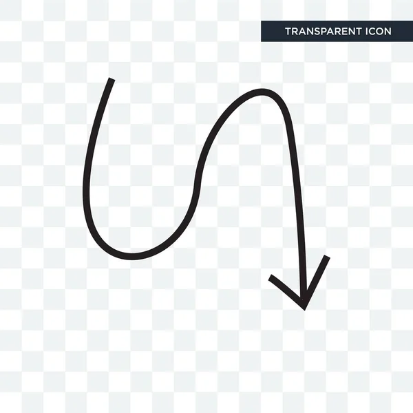 Icona vettoriale freccia curva isolata su sfondo trasparente, Cur — Vettoriale Stock