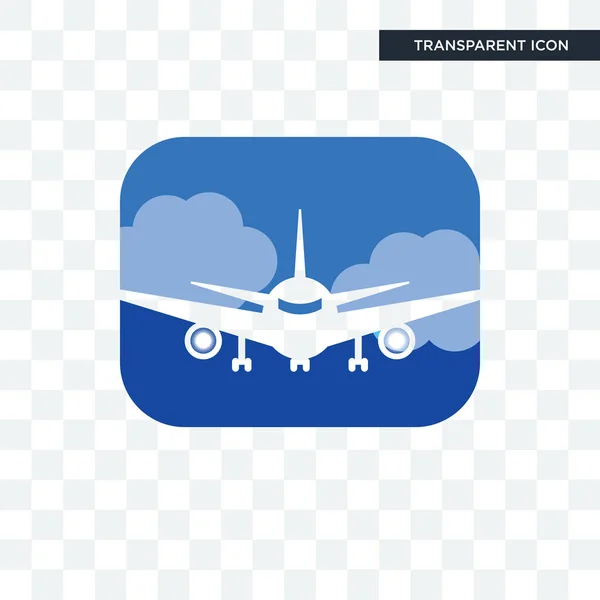 Vliegtuig front vector pictogram geïsoleerd op transparante achtergrond, een — Stockvector