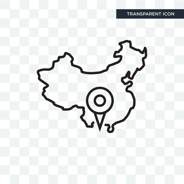 Ikon vektor China diisolasi pada latar belakang transparan, logo China - Stok Vektor