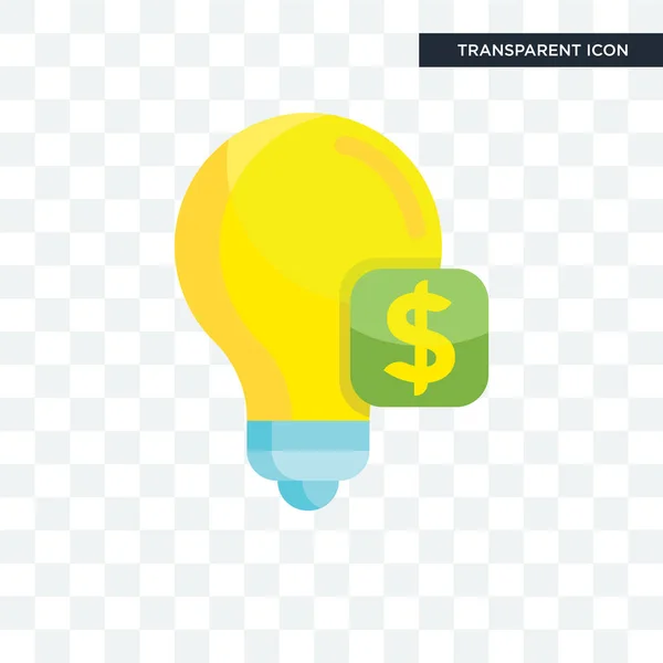 Light bulb vector icon isolated on transparent background, Light — Stock Vector