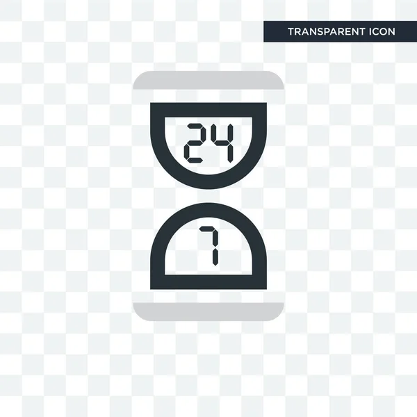 24/7 vector tijdpictogram geïsoleerd op transparante achtergrond, 24/7 t — Stockvector