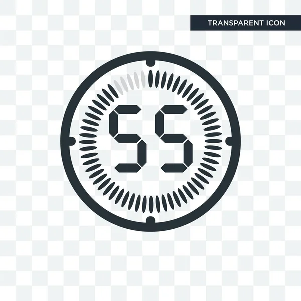 De 55 minuten vector pictogram geïsoleerd op transparante achtergrond, T — Stockvector