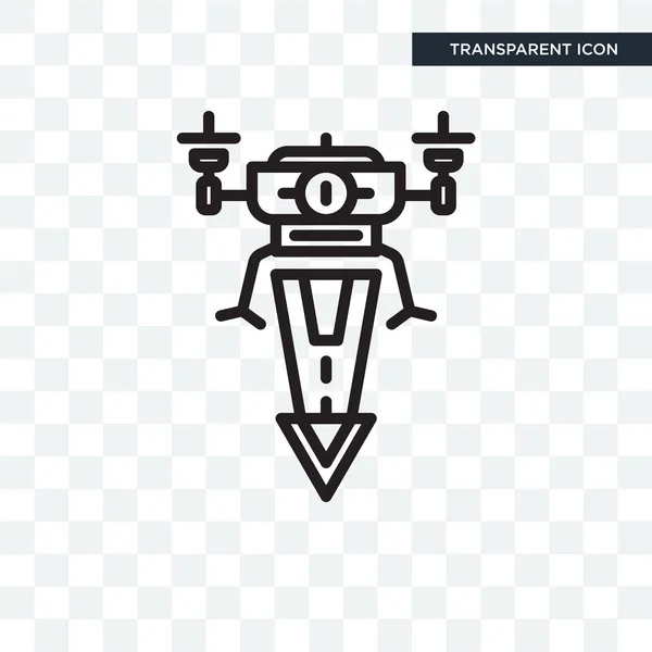 Drone vector pictogram geïsoleerd op transparante achtergrond, Drone logo ontwerp — Stockvector
