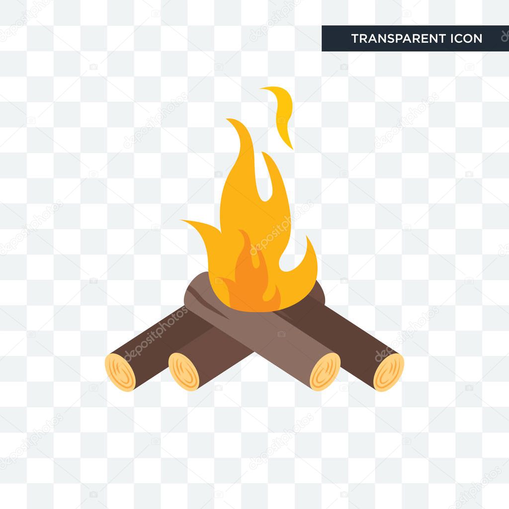 Bonfire vector icon isolated on transparent background, Bonfire 