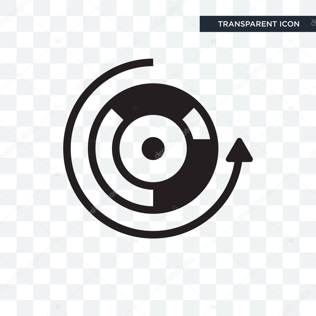 Reload pie chart vector icon isolated on transparent background, reload pie chart logo concept