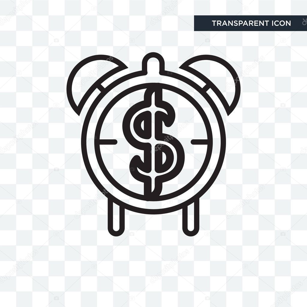 Time is money vector icon isolated on transparent background, Time is money logo concept