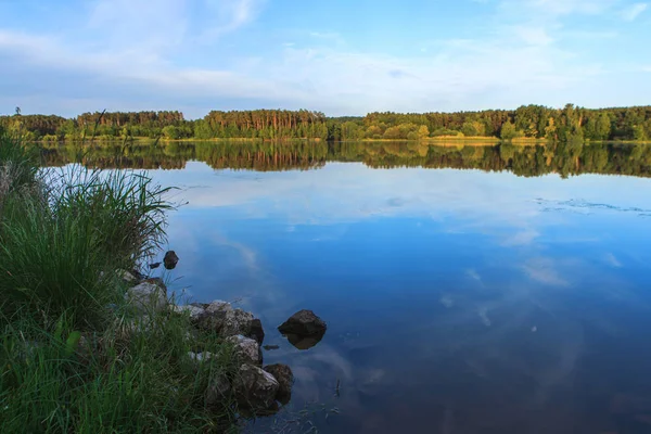 Lake Roth Bavaria Sunset Summer Day Outburst Blue Sky — Stock Photo, Image