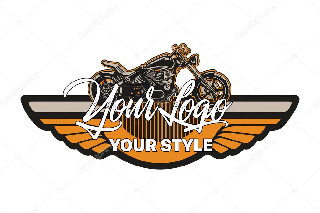 Biker logotype bike and wind dark orange your style