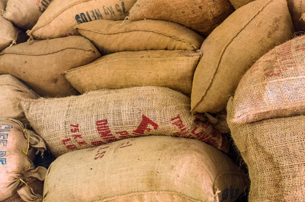 Vintage Coffee sacks on a coffee plantation