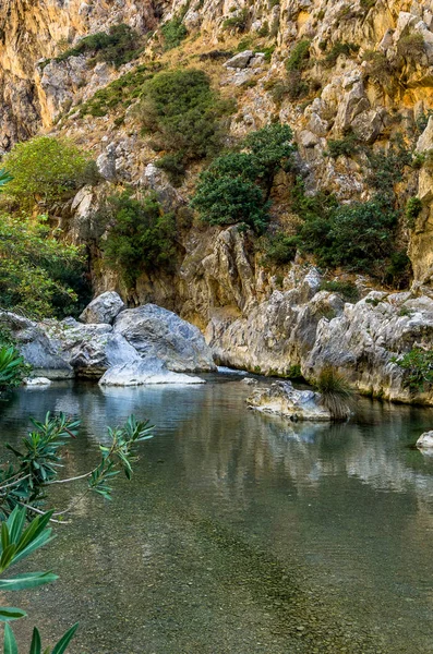 Bach Tal Von Preveli Beton Griechenland Stockbild