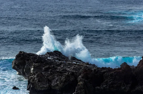Breaking Waves Coast Golfo Lanzarote Îles Canaries Espagne — Photo